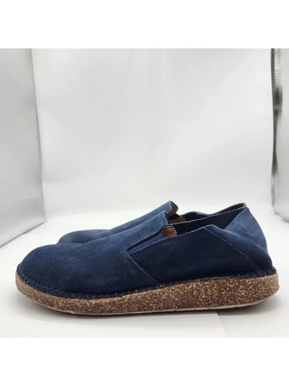 Birkenstock Callan Men’s Slip-On Suede Shoes Size 42 9 US Navy Cork Sole